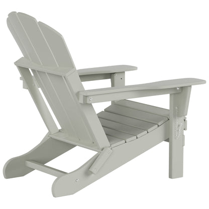 Chaise Adirondack pliable Polytrends Laguna en PEHD pour terrasse extérieure toutes saisons avec pouf (ensemble 2 pièces)