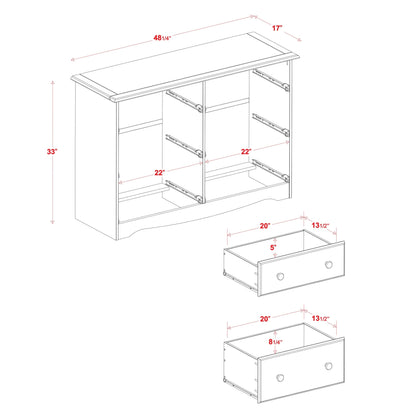 Commode à 6 tiroirs 100 % bois massif de Palace Imports