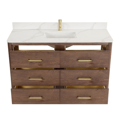 Meuble-lavabo Porto avec dessus en quartz blanc sans miroir