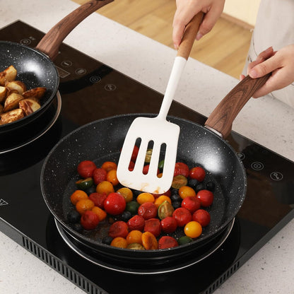 Ensemble de casseroles et poêles antiadhésives, batterie de cuisine en céramique avec motifs, ustensiles de cuisine à induction avec poêles, cocotte avec couvercles