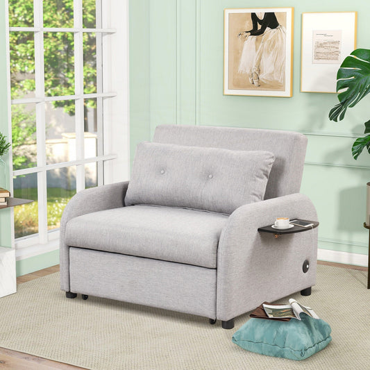 Canapé-lit gigogne 3 en 1 avec table à 2 oreilles