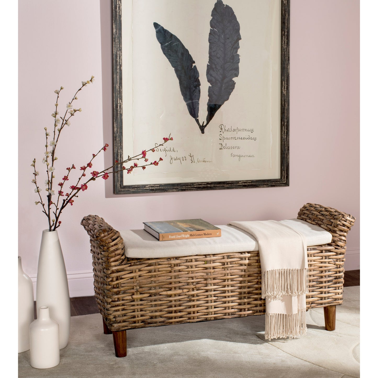 Banc SAFAVIEH Danna Brown - 43,9 x 14,8 x 21,1 - 44 L x 15 P x 21 H