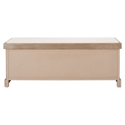 Banc de rangement à 3 tiroirs SAFAVIEH Fiorello avec coussins - 47,3 L x 15 L x 19 H - 47 L x 15 P x 19 H