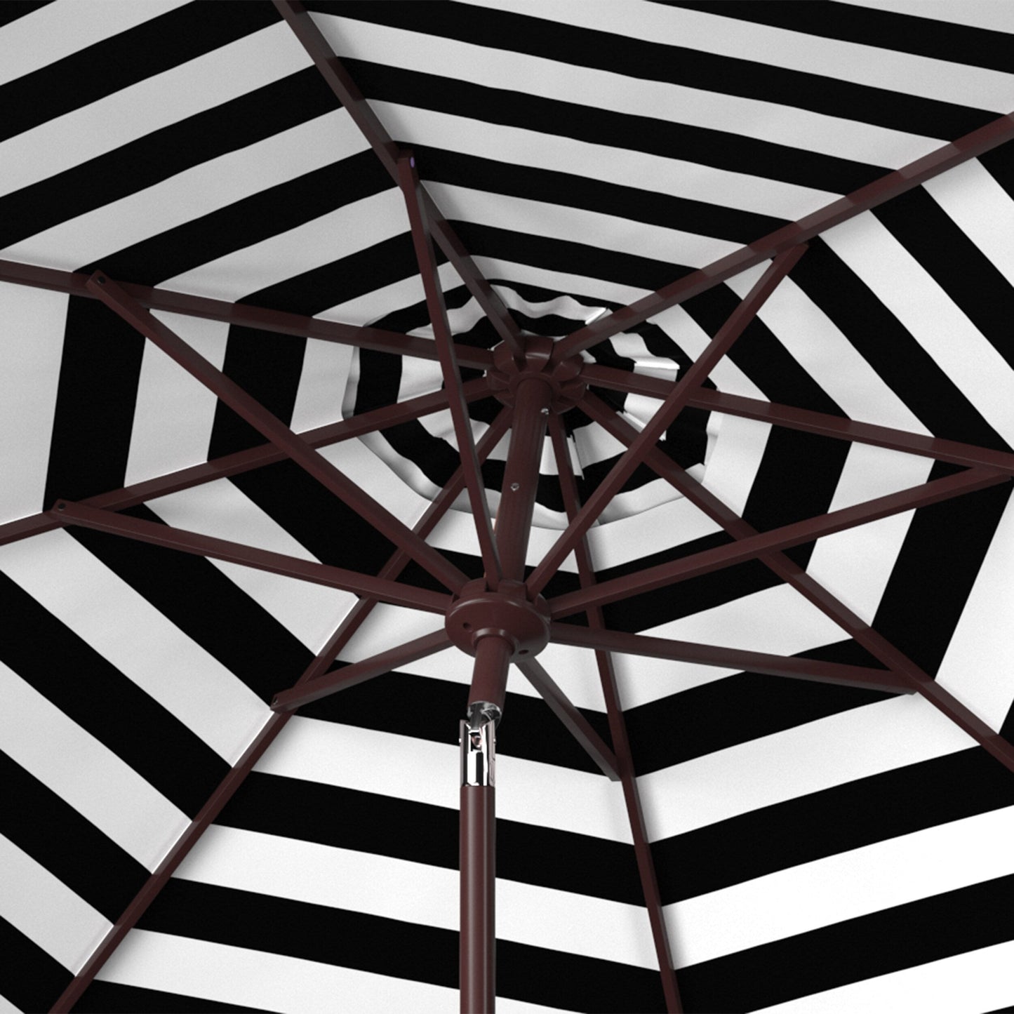 Parasol d'extérieur à manivelle rayé SAFAVIEH Hadire Inside Out de 9 pieds