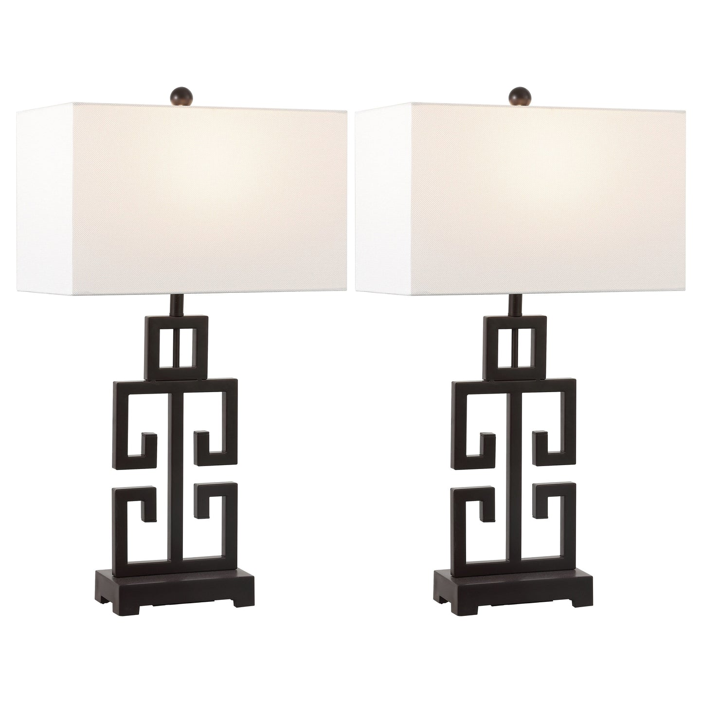 Lampe de table Chantelle de SAFAVIEH Lighting, 29 pouces, finition or antique grecque (lot de 2) - 16 L x 9 P x 29 H