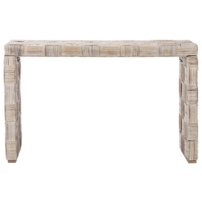 Console en rotin Mindel SAFAVIEH - 51 L x 14 P x 32 H