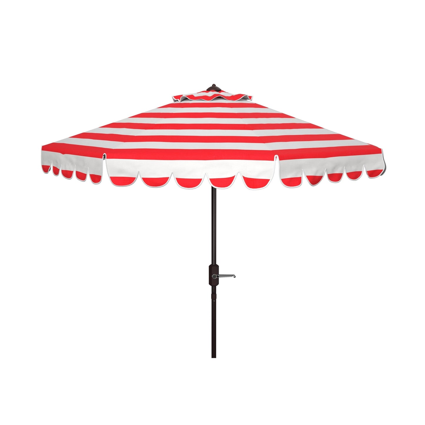 Parapluie à manivelle rayé SAFAVIEH Nargiz de 2,7 m, à motif festonné