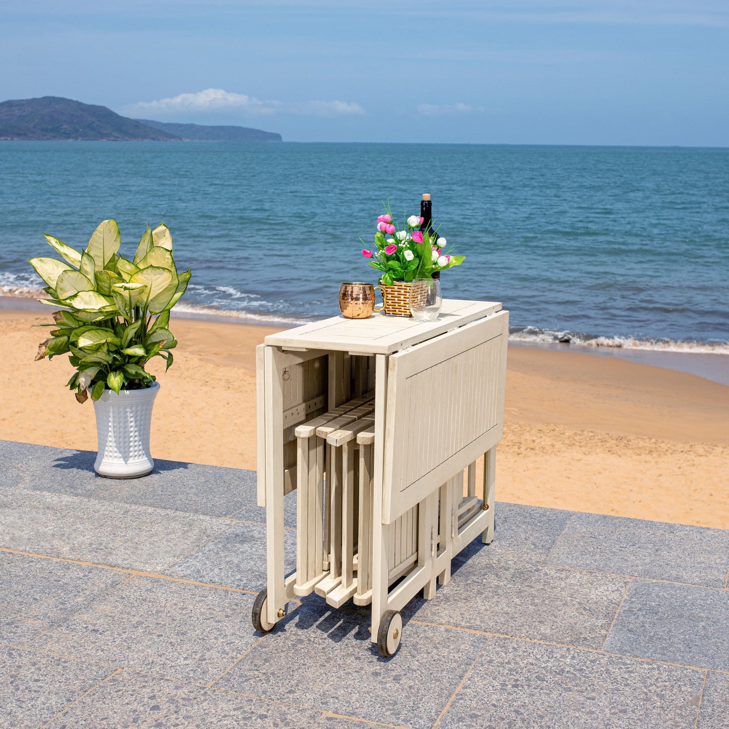 Ensemble de salle à manger d'extérieur 5 pièces SAFAVIEH Brandy - 43 x 35 x 29 cm