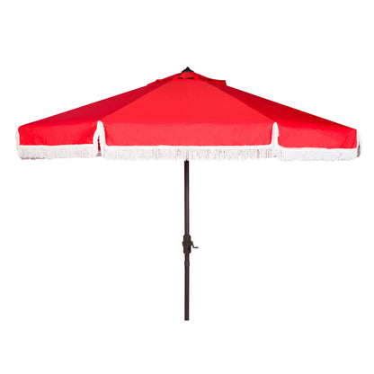 Parasol d'extérieur à manivelle SAFAVIEH Ronette Fringe de 9 pieds