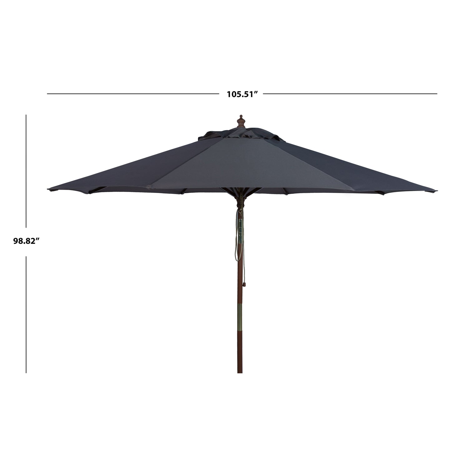 Parasol d'extérieur en bois SAFAVIEH Zlatana de 2,7 m