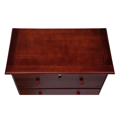 Commode 5 tiroirs géants 100 % bois massif de Palace Imports avec serrure, boutons en métal ou en bois