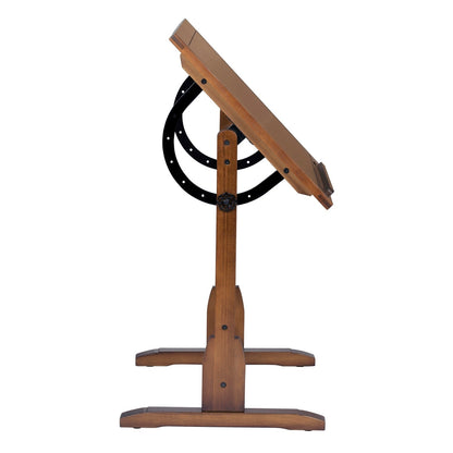 Table à dessin vintage en bois de 36 pouces avec plateau réglable en angle pour le dessin