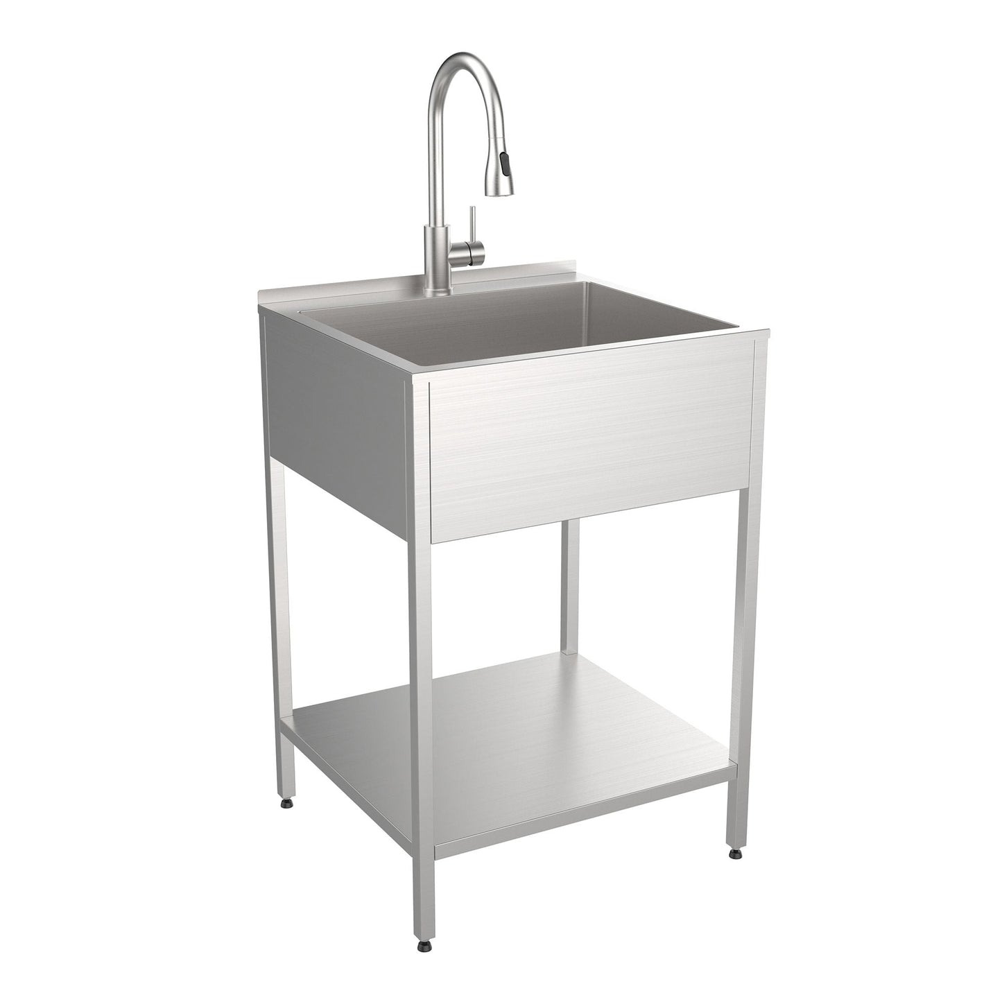 Évier de buanderie et lavabo en acier inoxydable Transolid EWS-2422S de 24 po de largeur x 22 po de profondeur x 35 po de hauteur - 24 po x 22 po