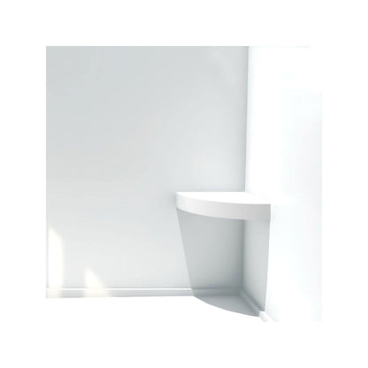 Siège de douche d'angle mural en surface solide Transolid Studio 14 po x 14 po - 14,5 x 14,25 x 3