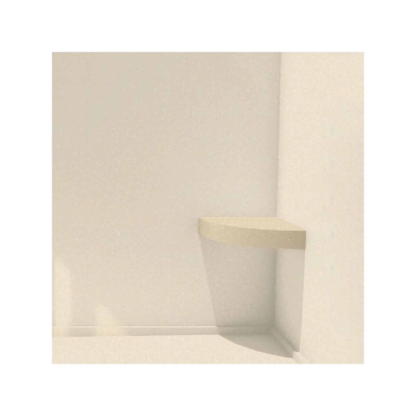 Siège de douche d'angle mural en surface solide Transolid Studio 14 po x 14 po - 14,5 x 14,25 x 3