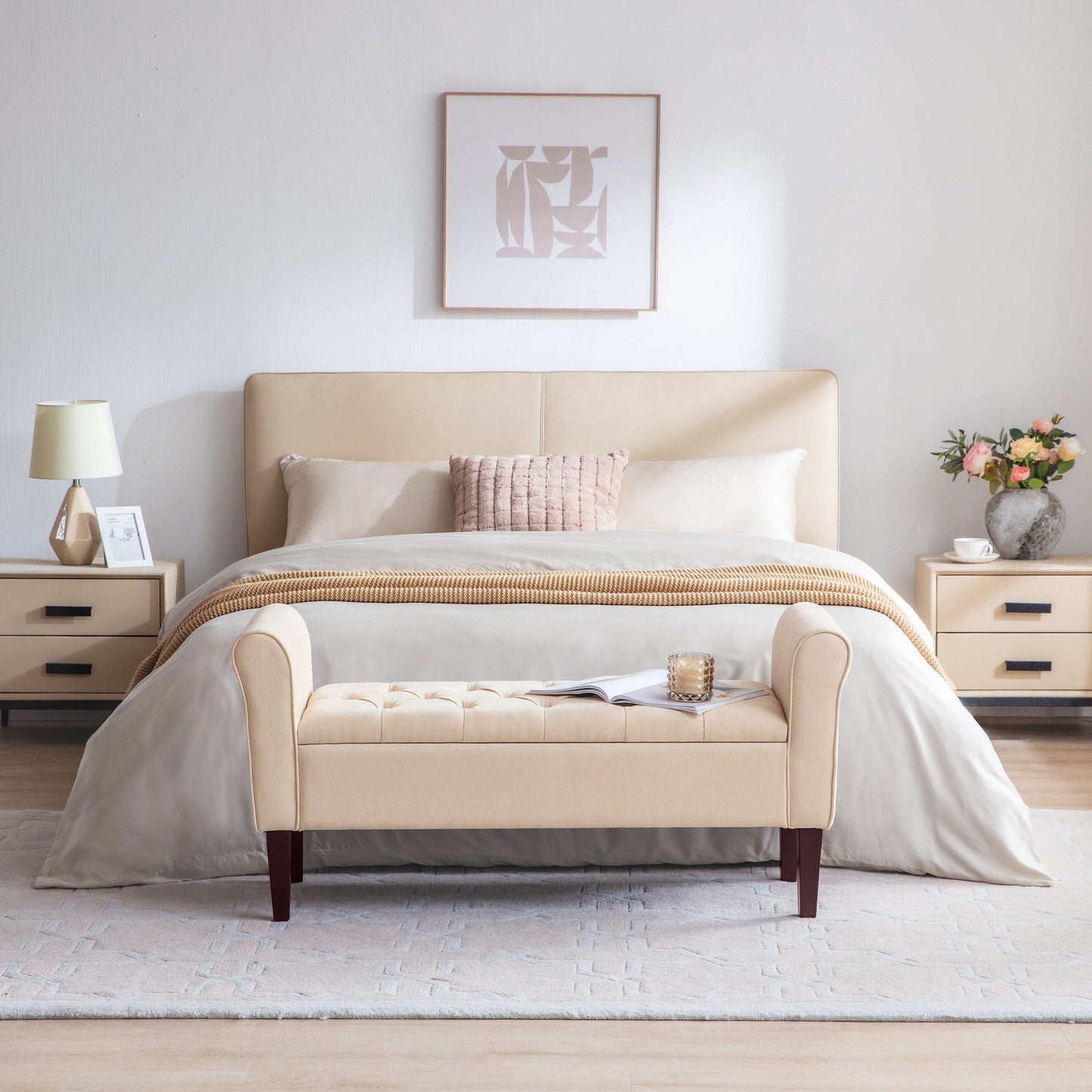 Banc de rangement rembourré, banc d'entrée avec dessus rabattable touffeté, 50,4 pouces