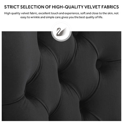 Chaise de salle à manger capitonnée en velours avec pieds en bois massif, lot de 6