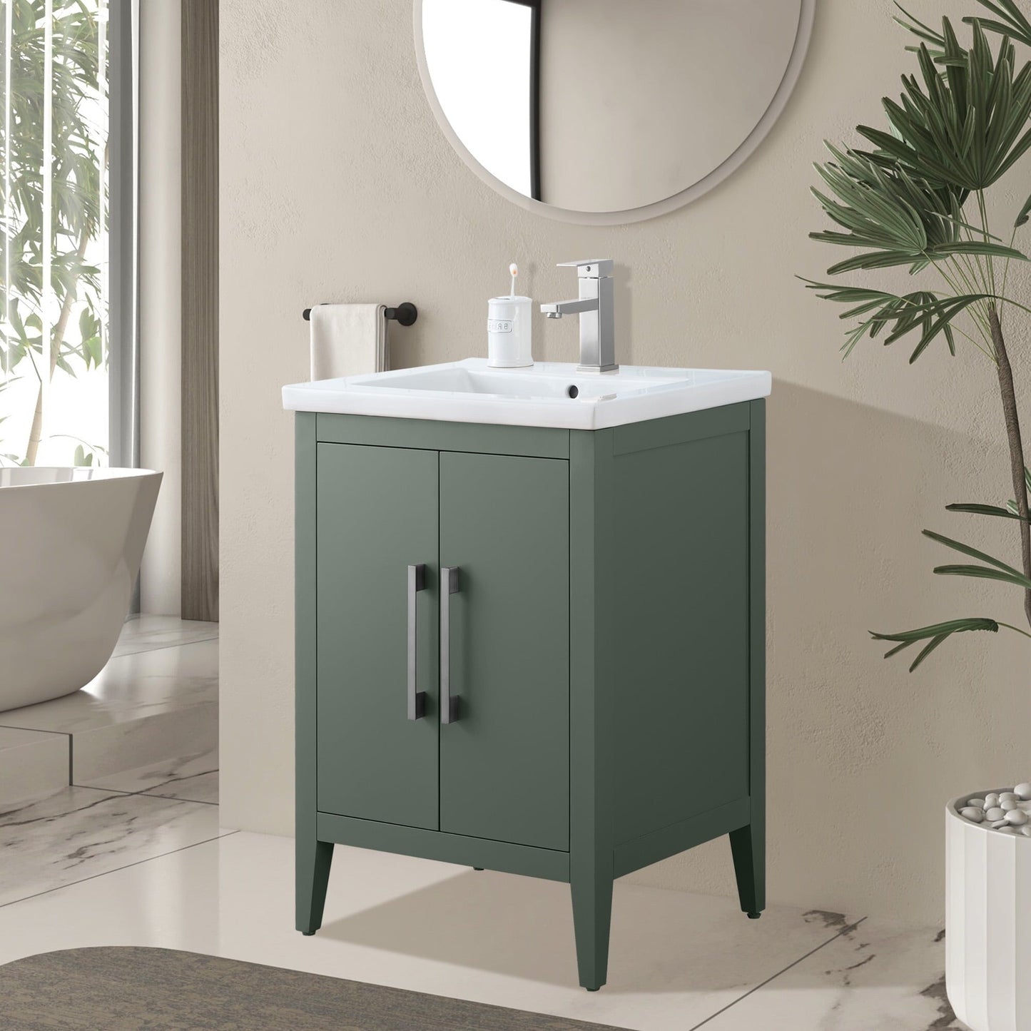 Meuble-lavabo simple Vanity Art 20, 24 ou 30 avec dessus en céramique