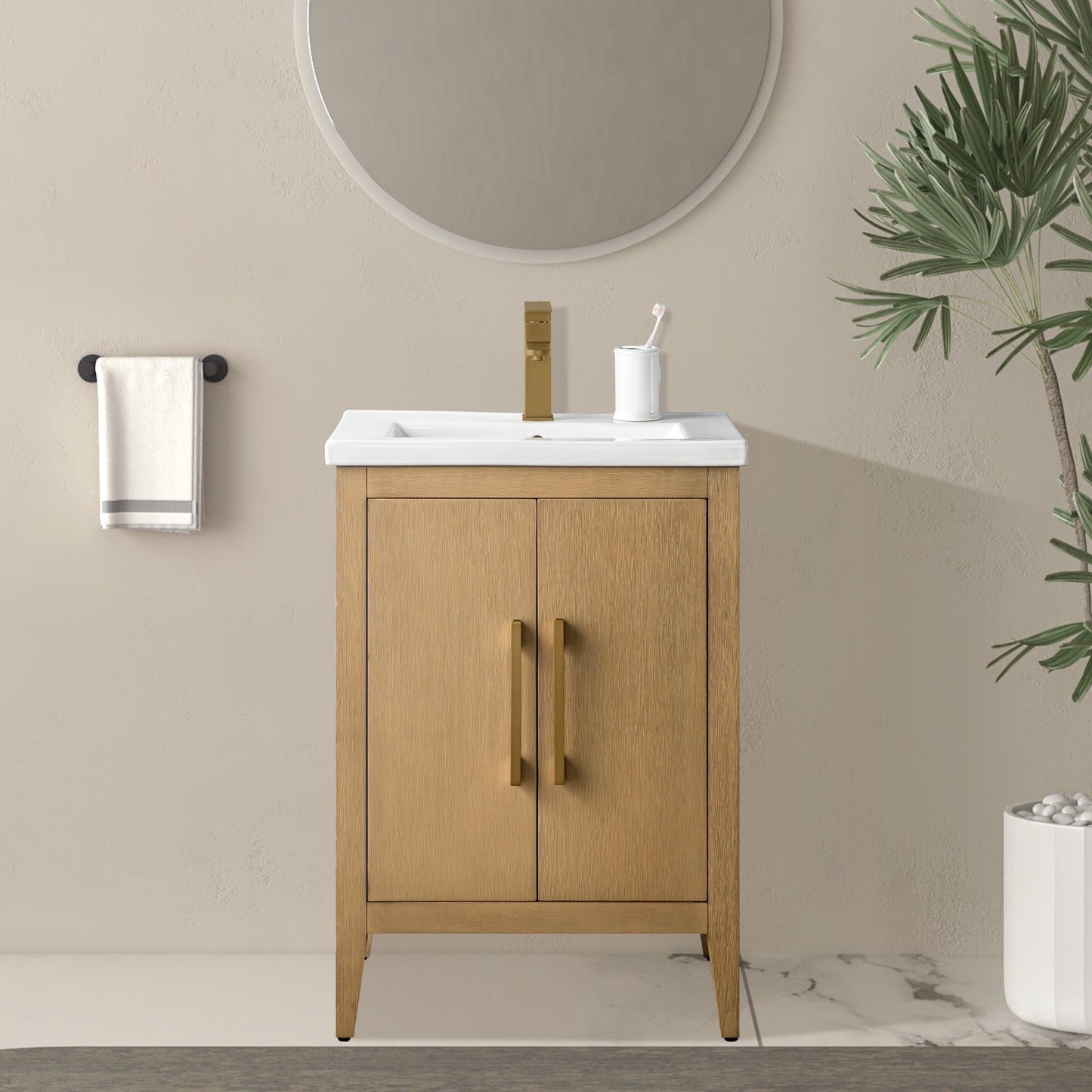 Meuble-lavabo simple Vanity Art 20, 24 ou 30 avec dessus en céramique