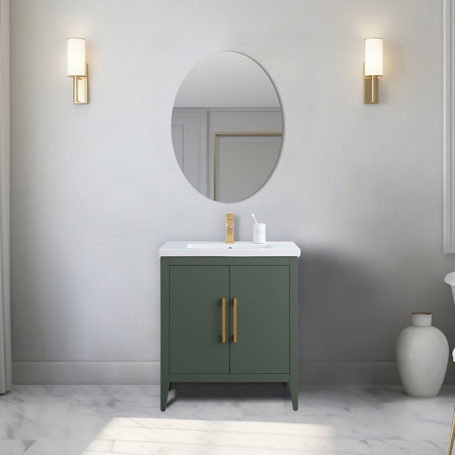 Meuble-lavabo simple Vanity Art 20, 24 ou 30 avec dessus en céramique