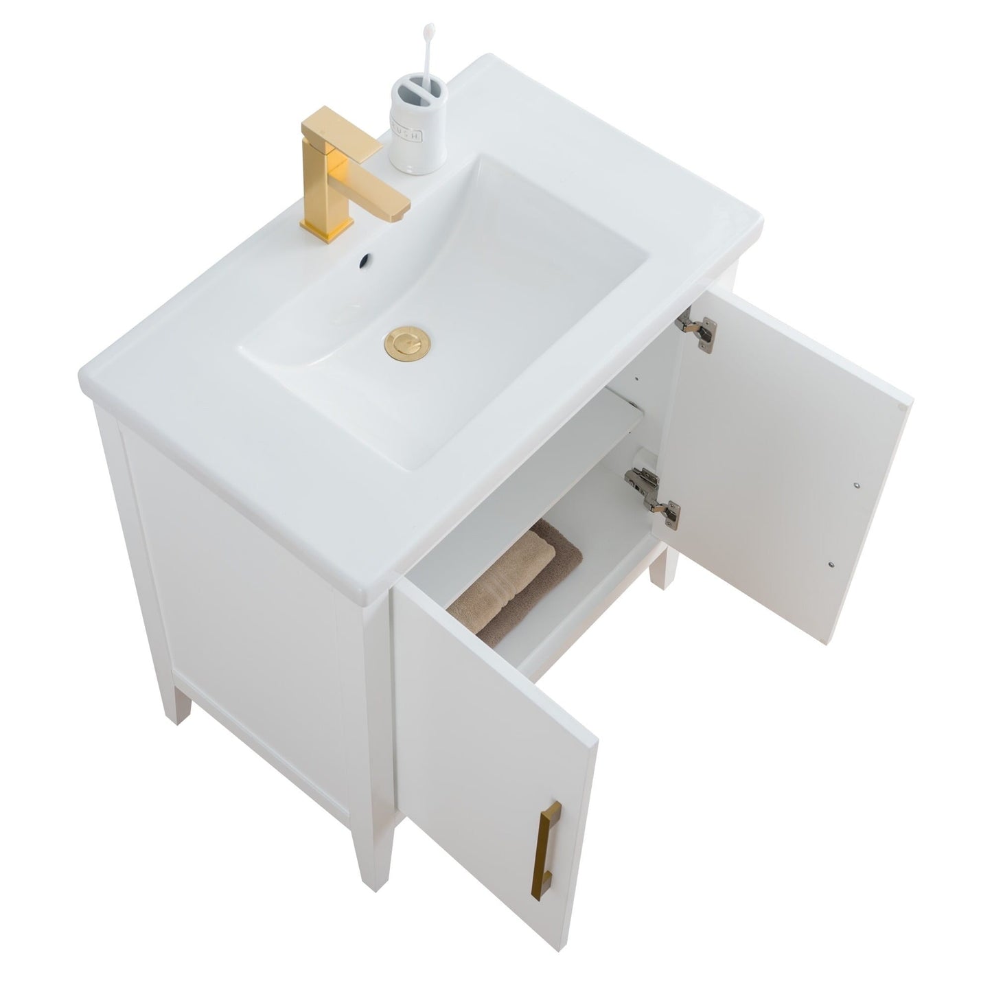 Meuble-lavabo simple Vanity Art 20, 24 ou 30 avec dessus en céramique