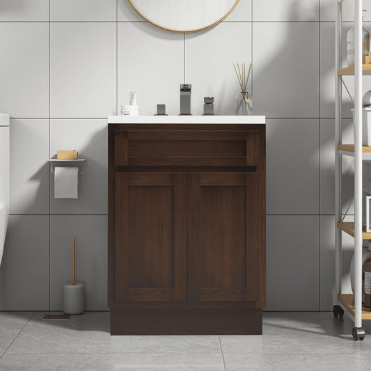 Meuble-lavabo simple en bois massif de 24 pouces de Vanity Art