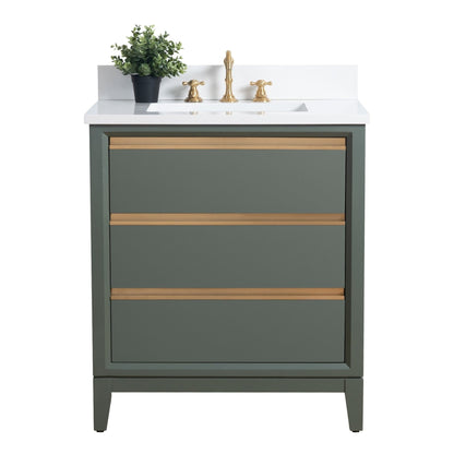 Meuble-lavabo de salle de bain Vanity Art avec lavabo en céramique et plateau en marbre reconstitué