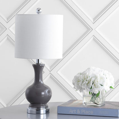 Lampe de table à LED Vermont 22 en verre/métal, blanche (lot de 2) par JONATHAN Y