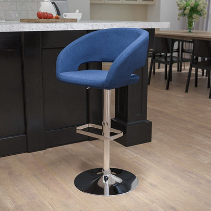 Tabouret de bar moderne rembourré à hauteur réglable avec dossier arrondi