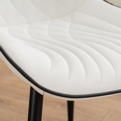 Lot de 2 chaises de salle à manger modernes en cuir rembourré sans accoudoirs