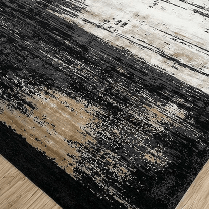 Tapis Drift Black Gold | Laine et soie de luxe nouées à la main