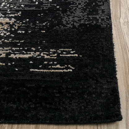 Tapis Drift Black Gold | Laine et soie de luxe nouées à la main