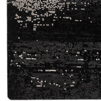 Tapis Drift noir et gris | Laine et soie de luxe, noué à la main