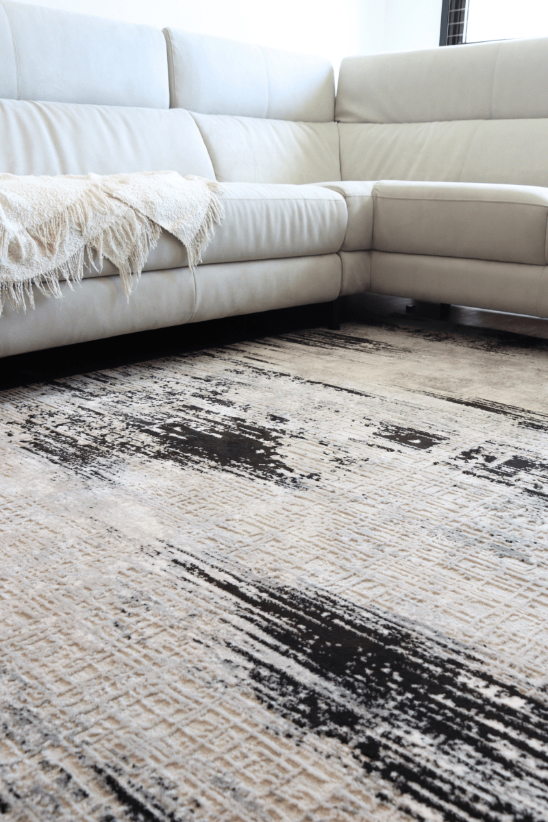 Tapis de luxe tissé noir | Série Carlton Modern