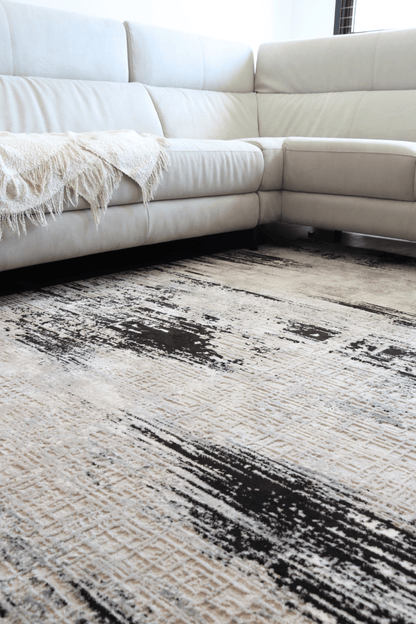 Tapis de luxe tissé noir | Série Carlton Modern