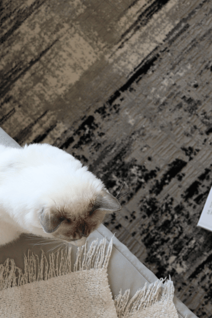 Tapis de luxe tissé noir | Série Carlton Modern