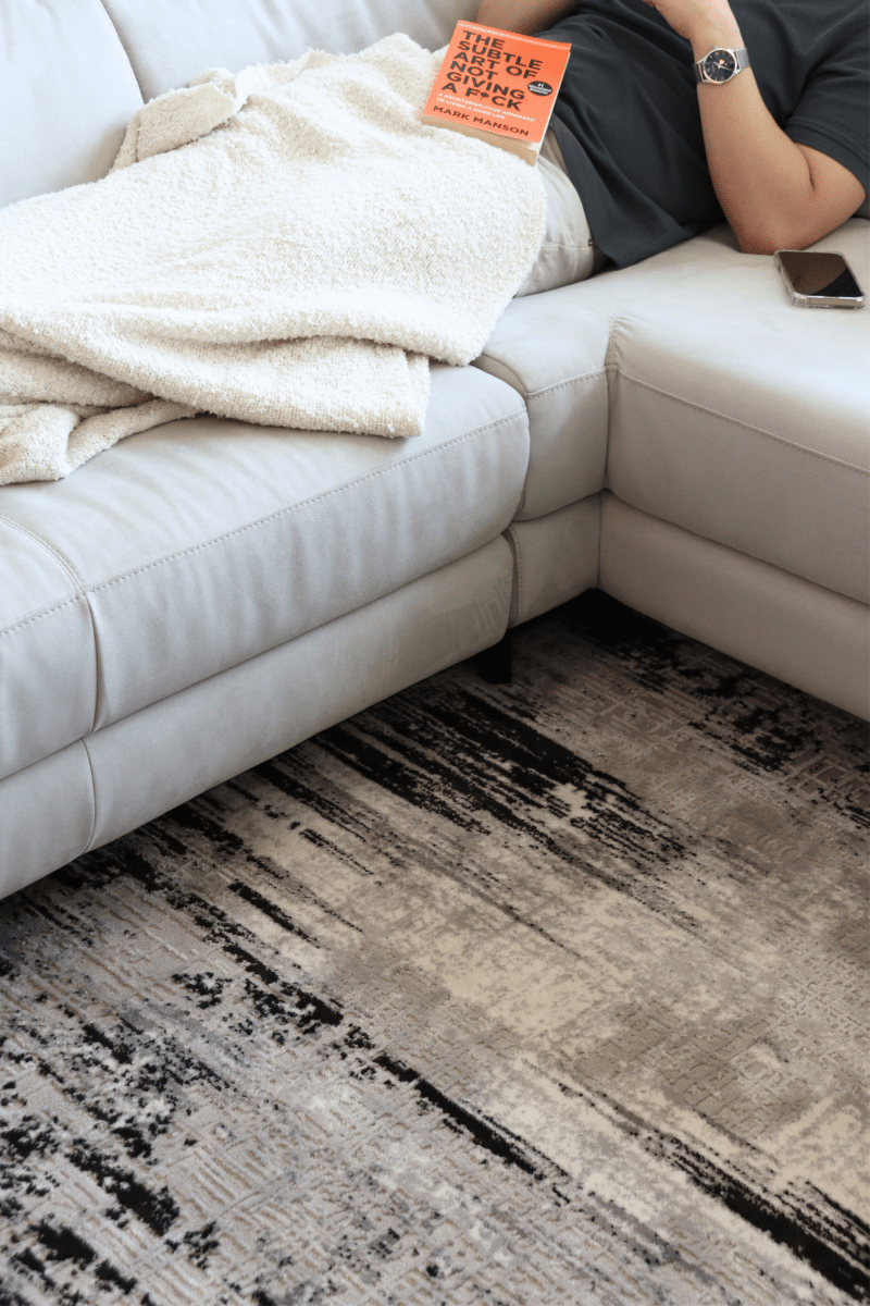 Tapis de luxe tissé noir | Série Carlton Modern
