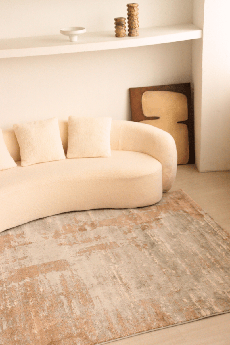 Tapis de luxe en tissage bronze | Série Carlton Modern