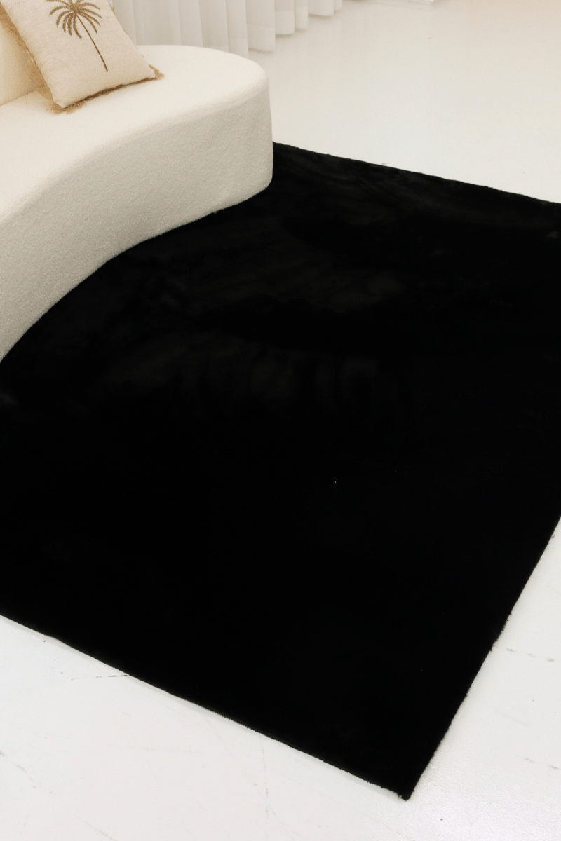 Tapis noir anthracite | Série Cloud Fur