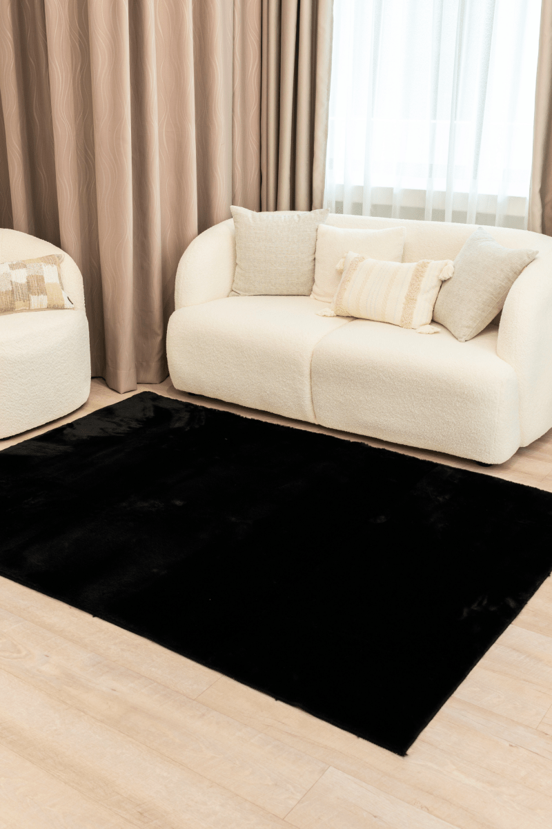Tapis noir anthracite | Série Cloud Fur