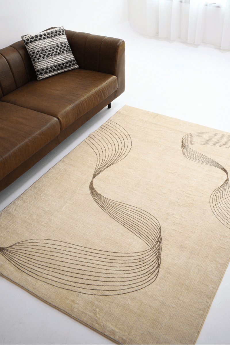 Tapis Lignes Fluides | Scandinave | Série Polyfibre Cachemire