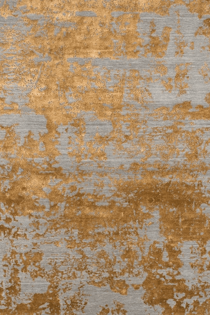 Tapis Braise dorée | Laine et soie de luxe, noué à la main