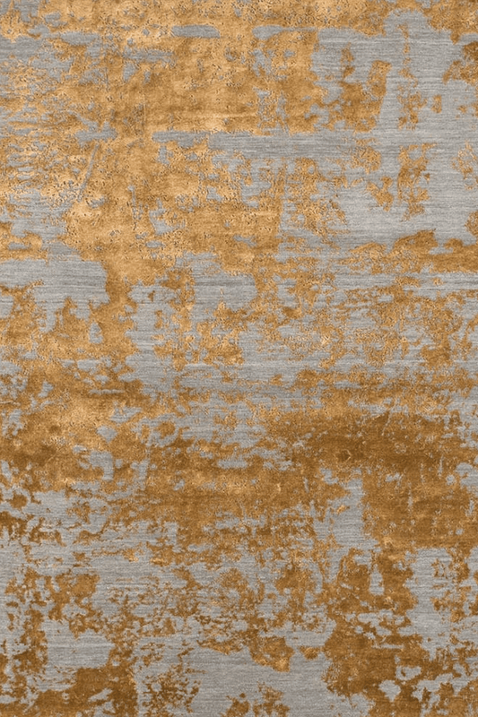Tapis Braise dorée | Laine et soie de luxe, noué à la main
