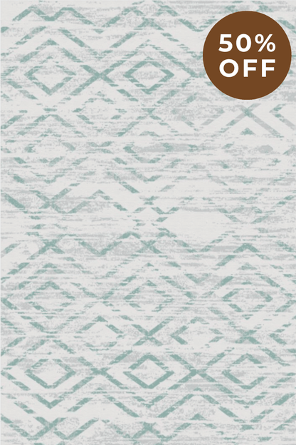 Tapis vert glacier | Scandinave | Série Polyfibre Cachemire