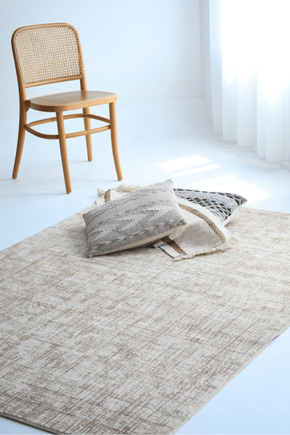 Tapis Golden Crosshatch | Scandinave | Série Polyfibre Cachemire