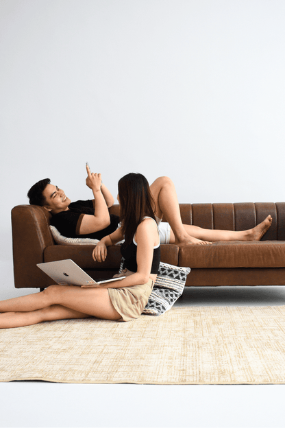 Tapis Golden Crosshatch | Scandinave | Série Polyfibre Cachemire