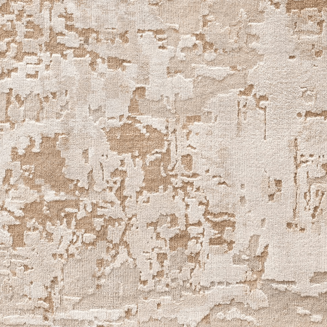 Tapis en marbre doré | Laine et soie de luxe, noué à la main