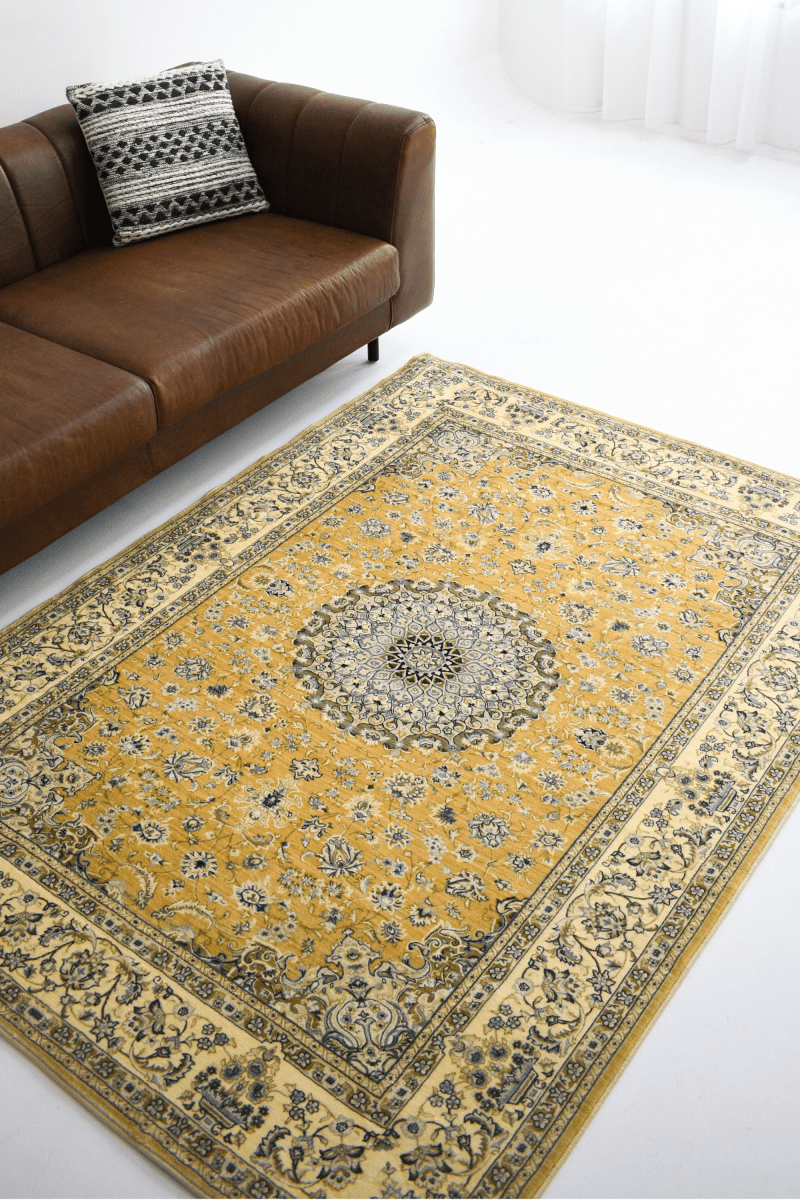 Tapis Médaillon d'Or | Persan | Série Polyfibre Cachemire