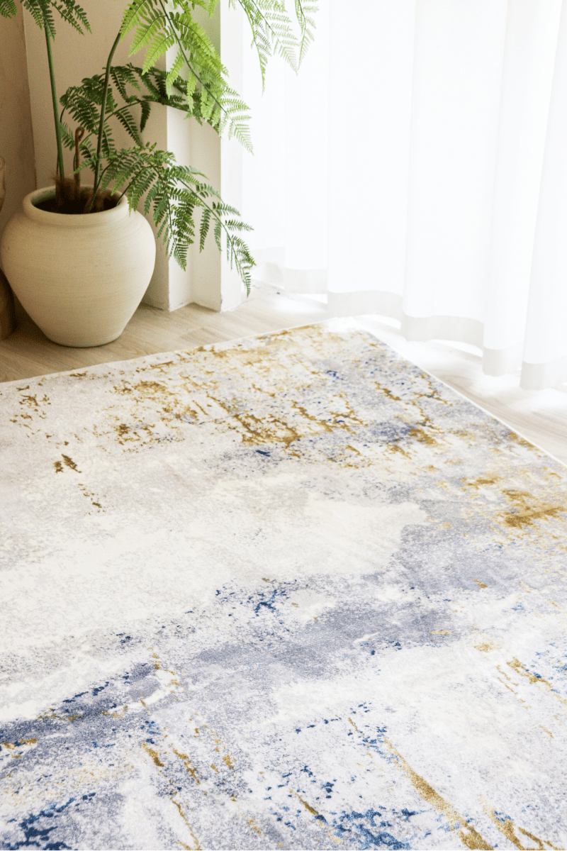 Tapis Saphir Doré | Moderne | Série Polyfibre Cachemire