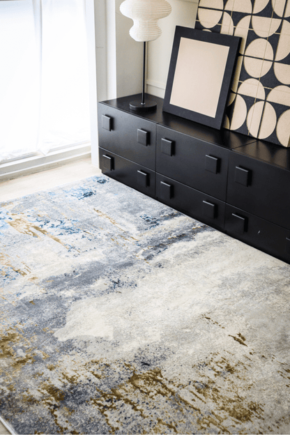 Tapis Saphir Doré | Moderne | Série Polyfibre Cachemire